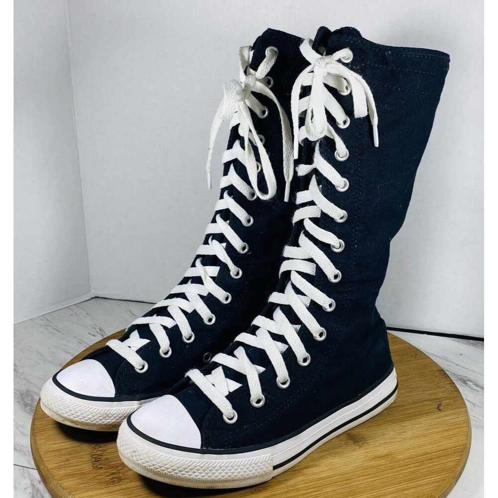 Converse Chuck Taylor All Star XXHi Knee High Zip Boots Black Youth 2 A12756C